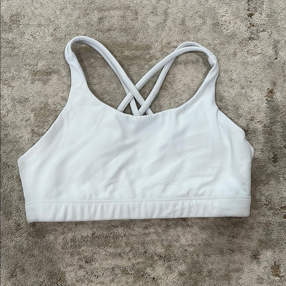 Athleta White Cross-Back Sports Bra